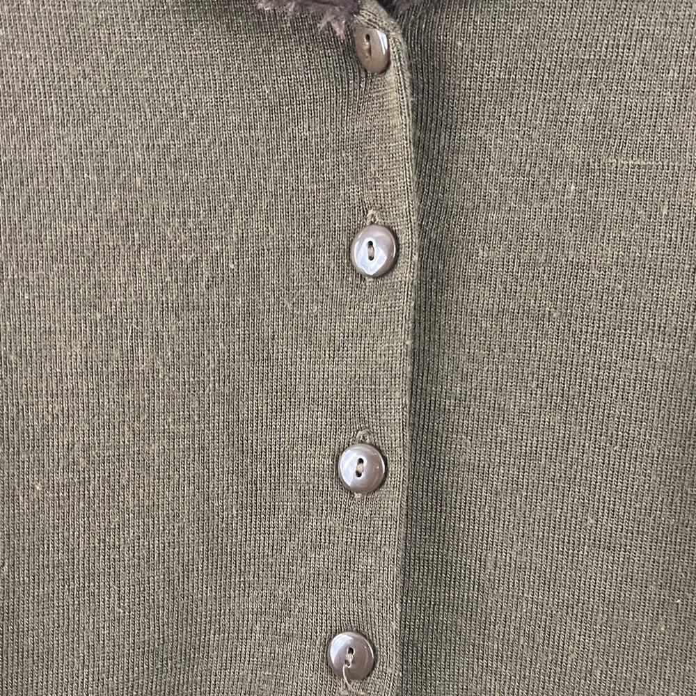 Vintage Nina Leonard brown Cardigan with Chocolate faux fur Collar. - Picture 4 of 10